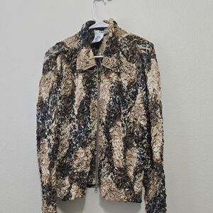 Joseph Ribkoff Textured Teddy Jacket in Cream and Black  16